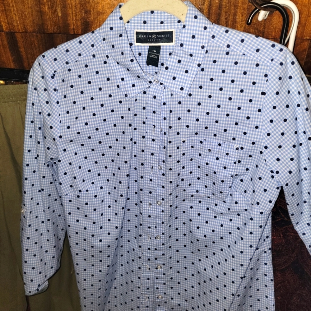 Karen Scott Petite Dress Shirt Button Down
